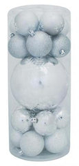 Globuri de Craciun MagicHome, 20 buc, argintiu, mix, 6-17 cm