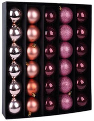 Globuri de Craciun MagicHome, 30 buc, aramiu-roz, 6 cm