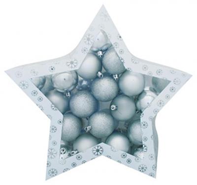Globuri de Craciun MagicHome, 38 buc, argintiu, mix, 6 cm, 1, hectarul.ro