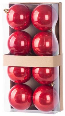 Globuri de Craciun MagicHome, 8 buc, 7 cm, rosu, 1, hectarul.ro