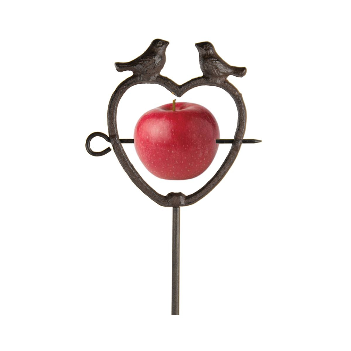 Hranitoare pentru pasari ruginie din otel turnat Heart on Stick Esschert Design