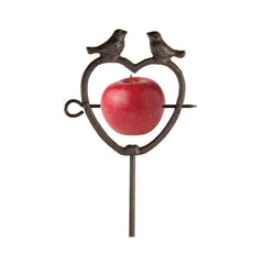 Hranitoare pentru pasari ruginie din otel turnat Heart on Stick Esschert Design