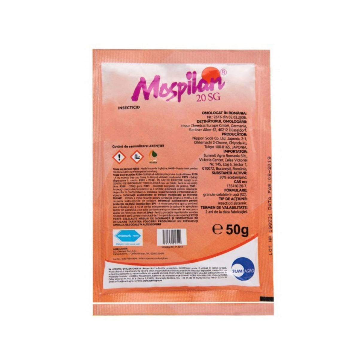 Insecticid cereale, vita de vie, legume, pomi fructiferi Mospilan 20 SG, 50 grame, 1, hectarul.ro