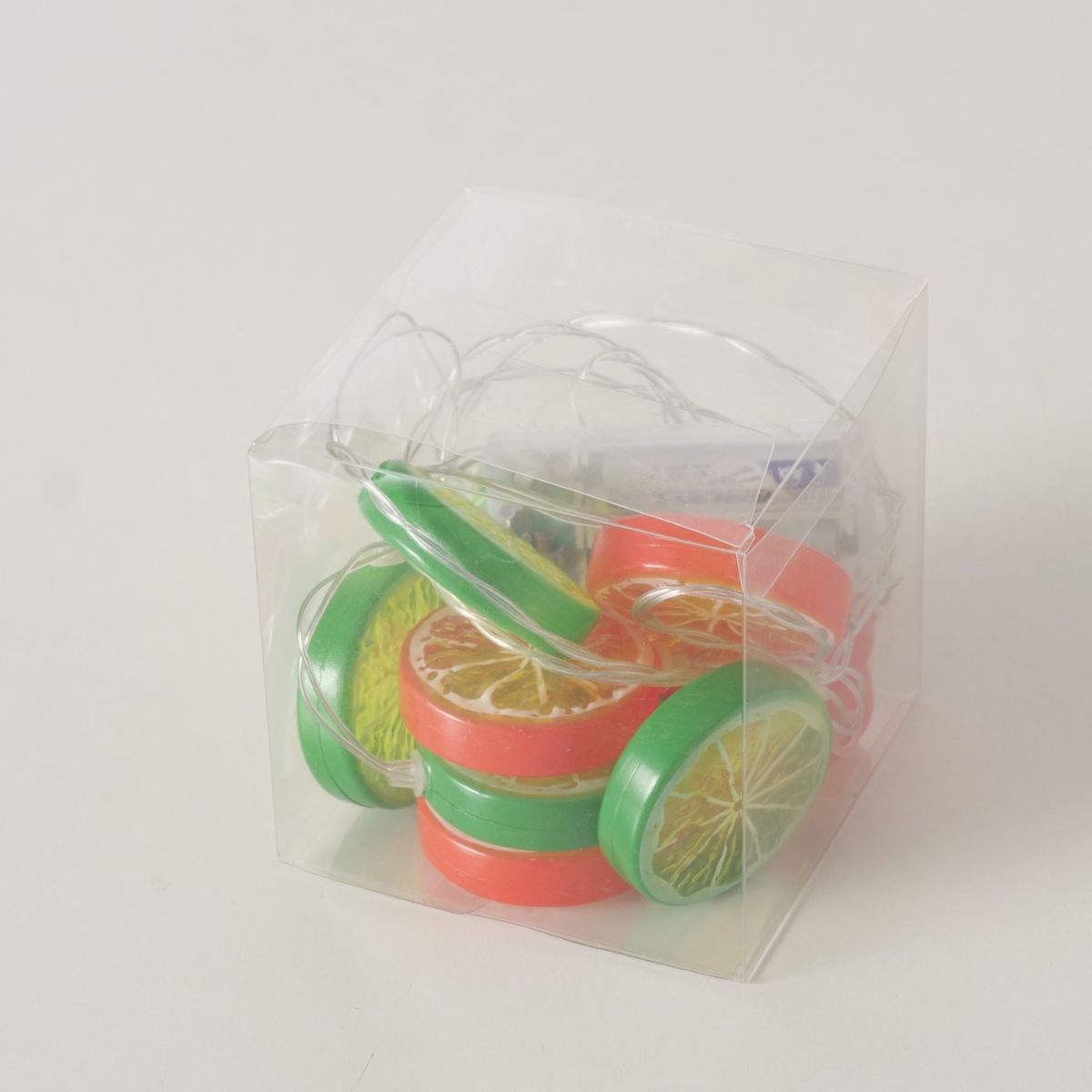 Instalatie 10 lumini LED, verde/portocaliu, din polistiren si metal, Fruttato Boltze, 4, hectarul.ro