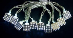 Instalatie  MagicHome Christmas Metal Cube, argintiu, 2xAA, iluminare, 0.9 metri