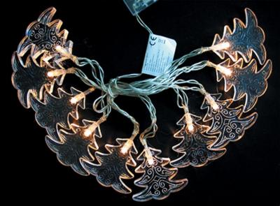 Instalatie pentru brad de Craciun MagicHome, argintiu, 10 LED alb, 2xAA, 0.9 metri, 1, hectarul.ro
