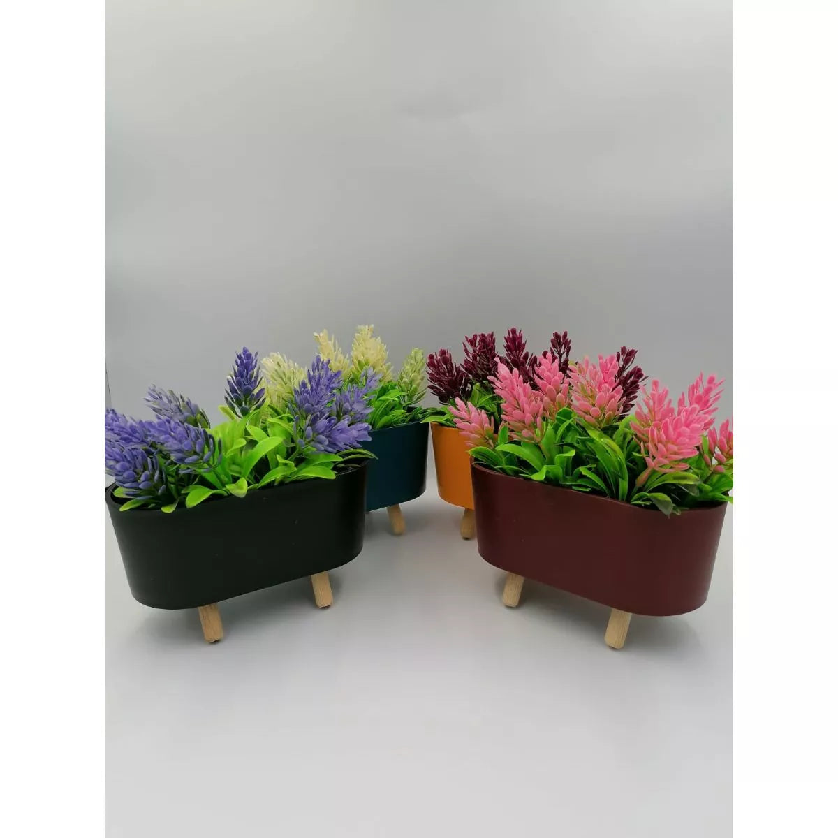 Jardiniera cu plante din plastic decorativa 16x8x15cm 4