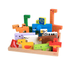 Joc educativ din lemn - Tetris - cu animale 3D, WD 2511