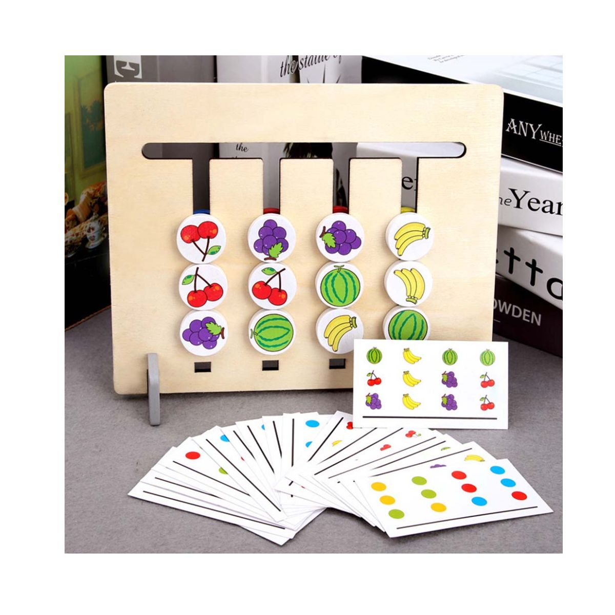 Joc Montessori - Labirint asociere culori si fructe 2 in 1, WD 9514