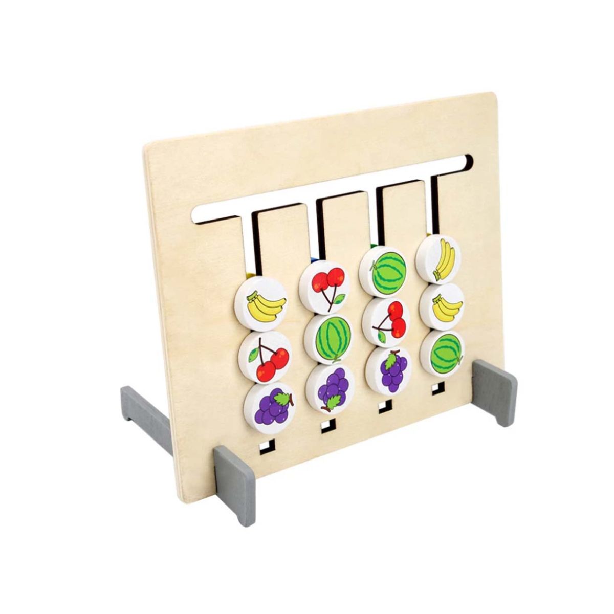 Joc Montessori - Labirint asociere culori si fructe 2 in 1, WD 9514, 1, hectarul.ro