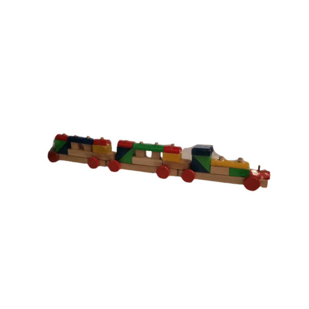 Jucarie tren din lemn colorat