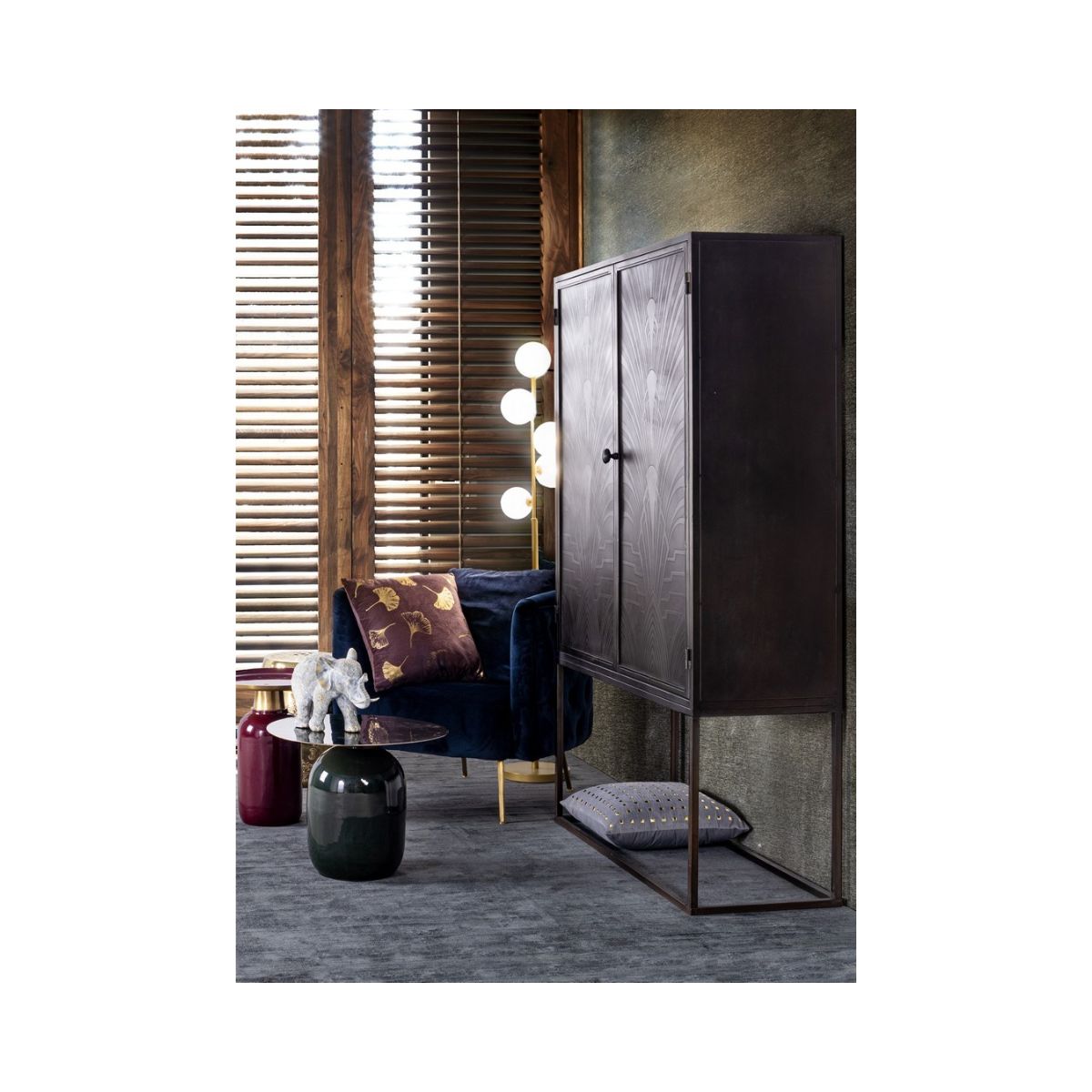 Lampadar auriu din metal 156 cm Balls Bizzotto