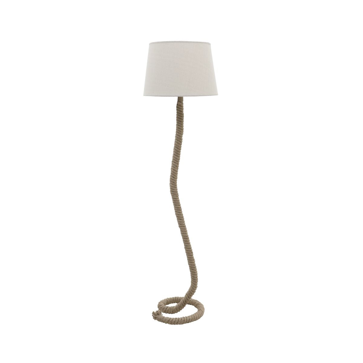 Lampadar din lemn, textil si funie 40X40Χ150 cm Inart, 1, hectarul.ro