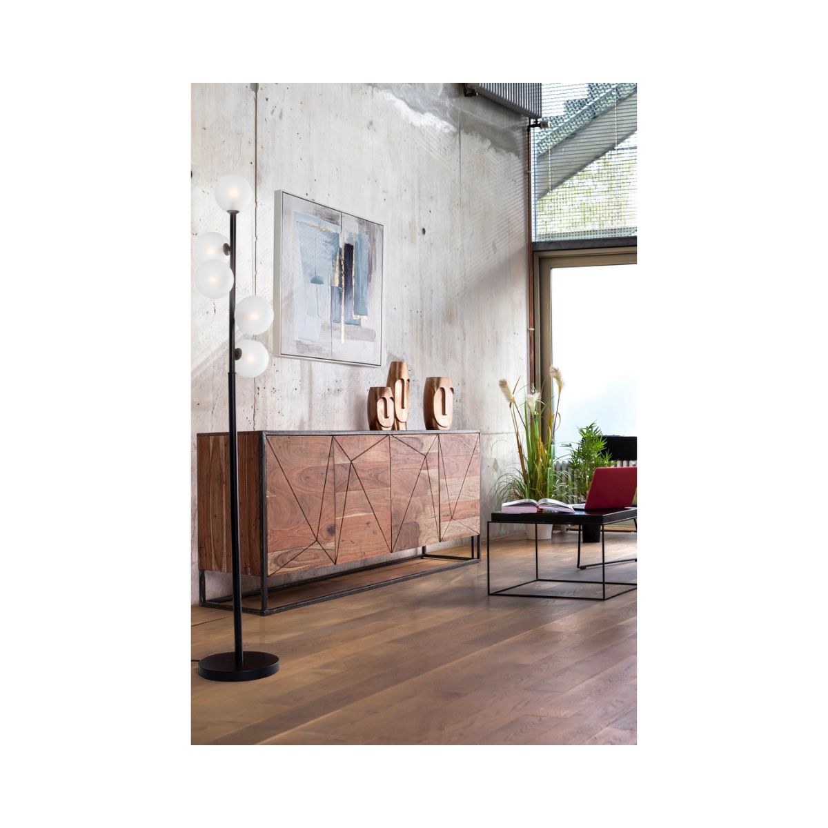 Lampadar negru din metal 156 cm Balls Bizzotto