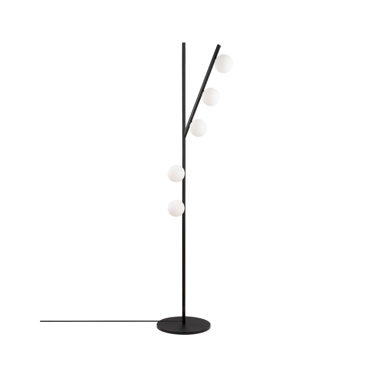 Lampadar negru/alb din metal si sticla cu 5 becuri Domino, 1, hectarul.ro