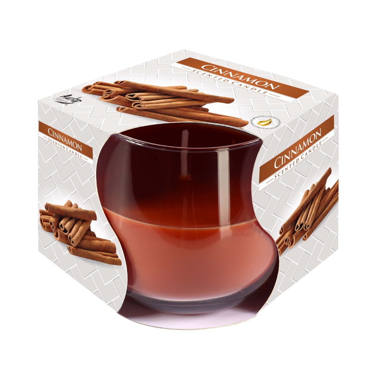 Lumanare parfumata in suport de sticla, aroma scortisoara Cosy&Trendy, 1, hectarul.ro