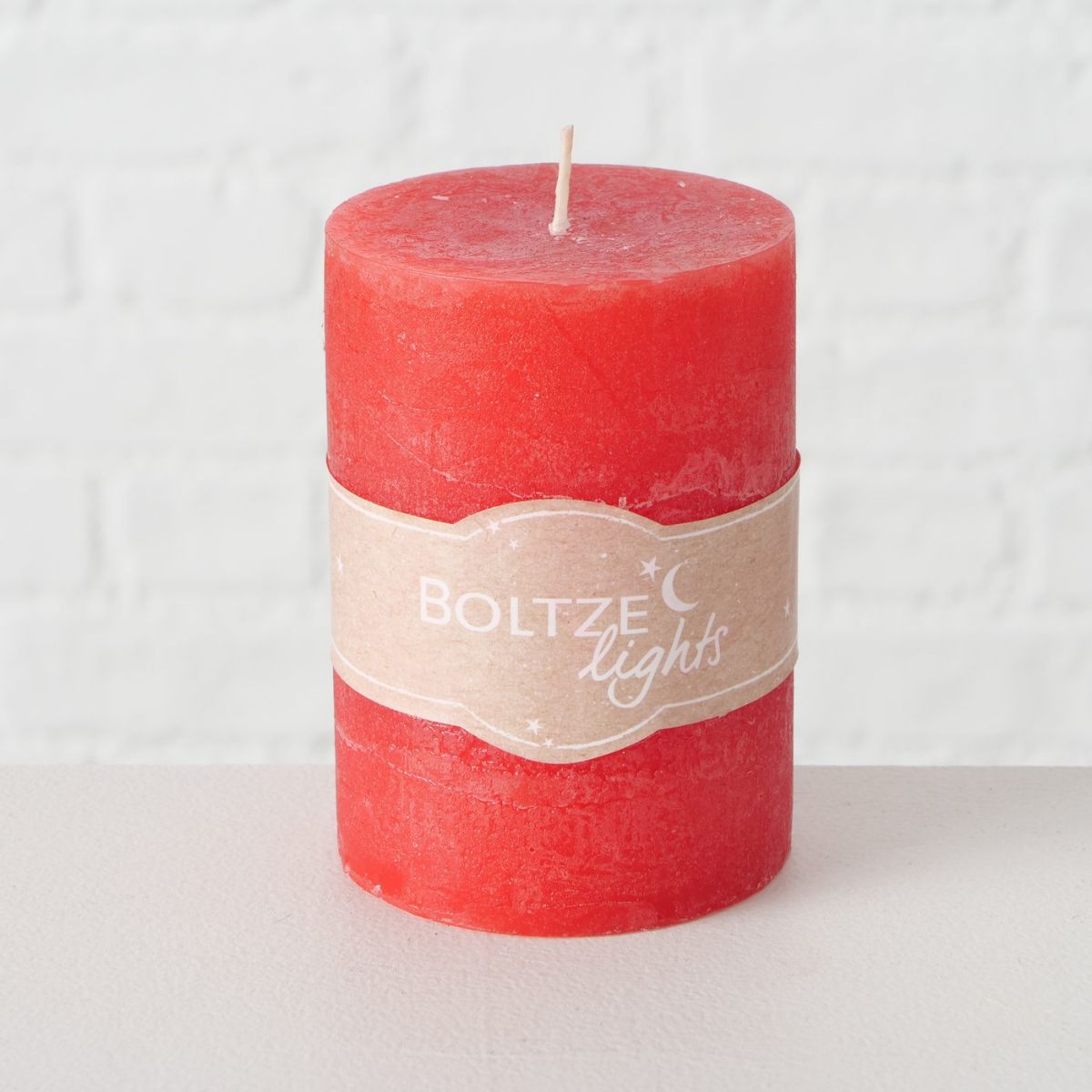 Lumanare rosu deschis din parafina Ø7x10 cm Basic Boltze, 3, hectarul.ro