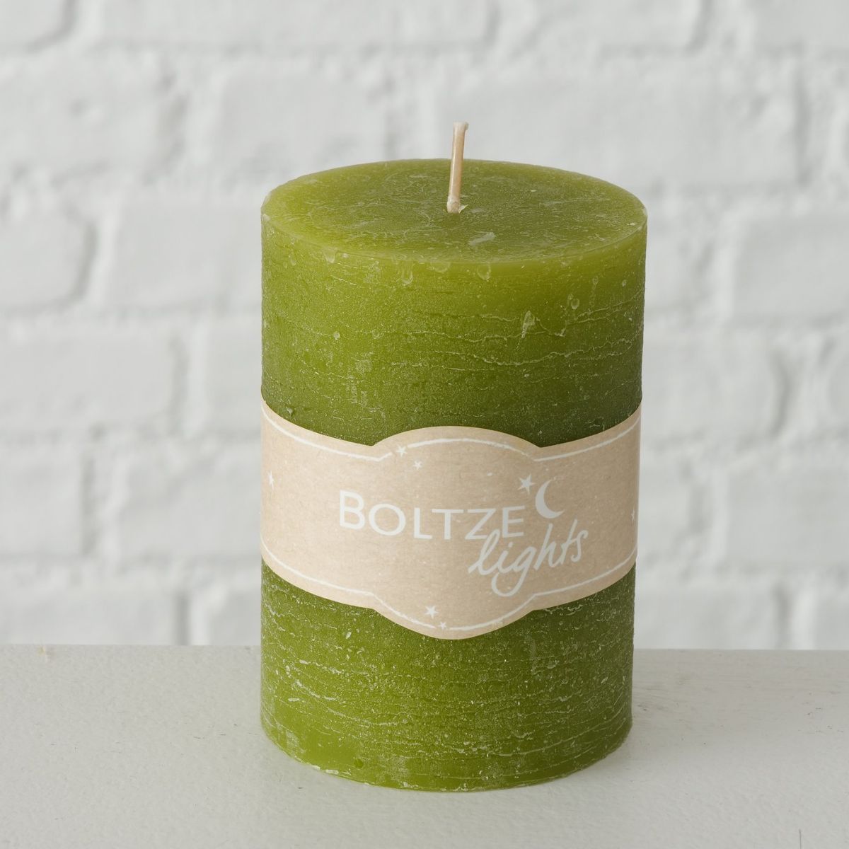 Lumanare verde deschis din parafina Ø7x10 cm Basic Boltze, 3, hectarul.ro