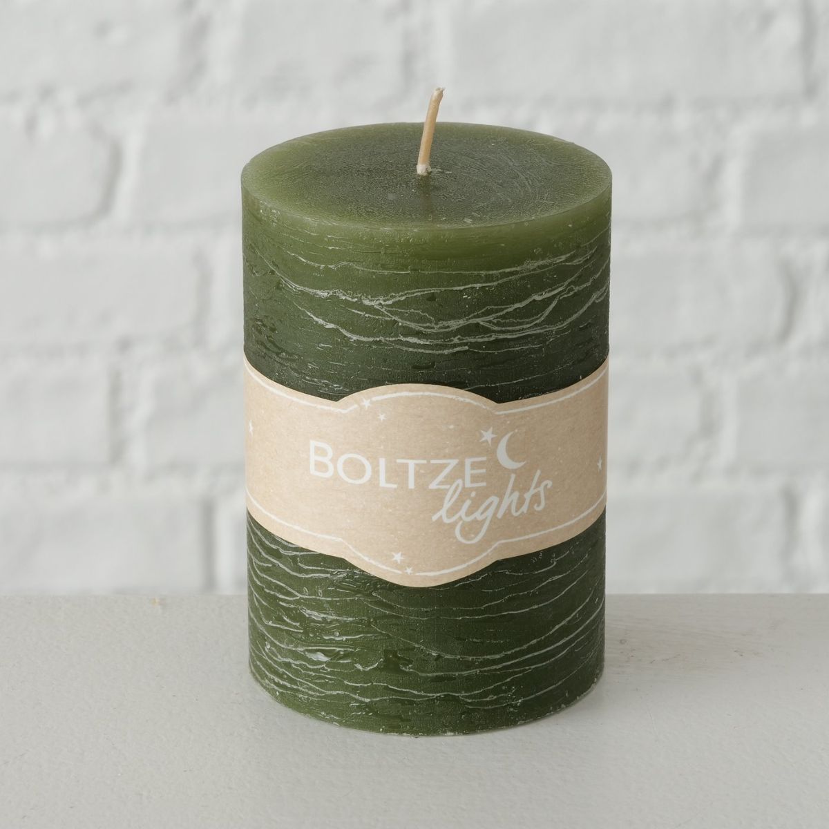 Lumanare verde inchis din parafina Ø7x10 cm Basic Boltze, 3, hectarul.ro