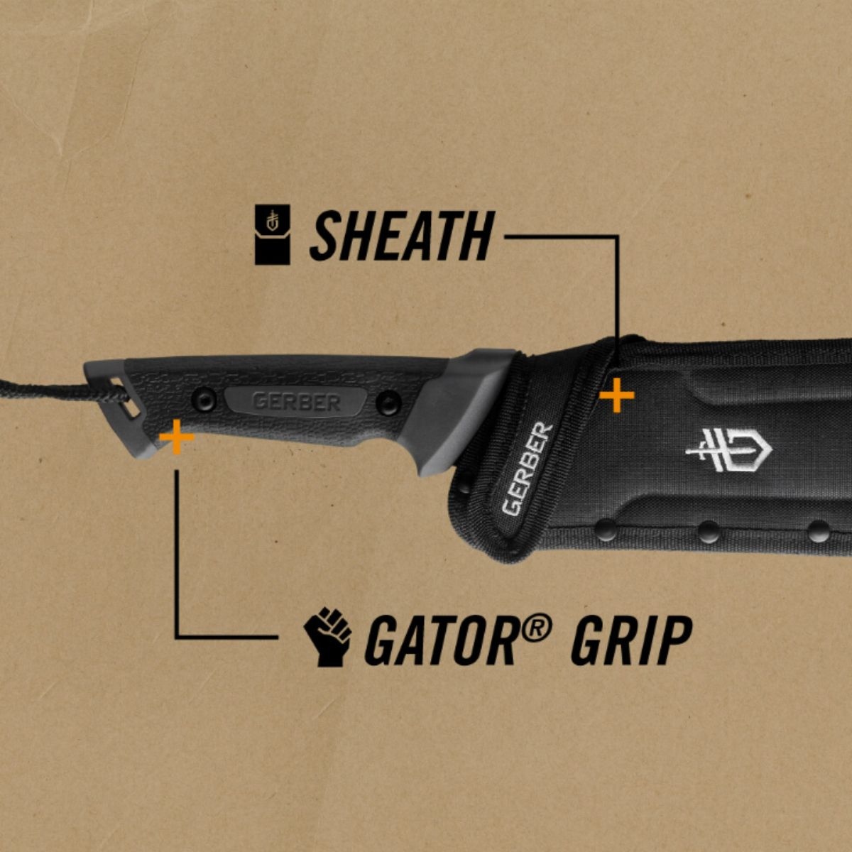 Maceta Gerber cu teaca de nailon, lungime lama 39,4 cm, Gator Bolo Machete, otel carbon