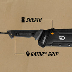 Maceta Gerber cu teaca de nailon, lungime lama 39,4 cm, Gator Bolo Machete, otel carbon