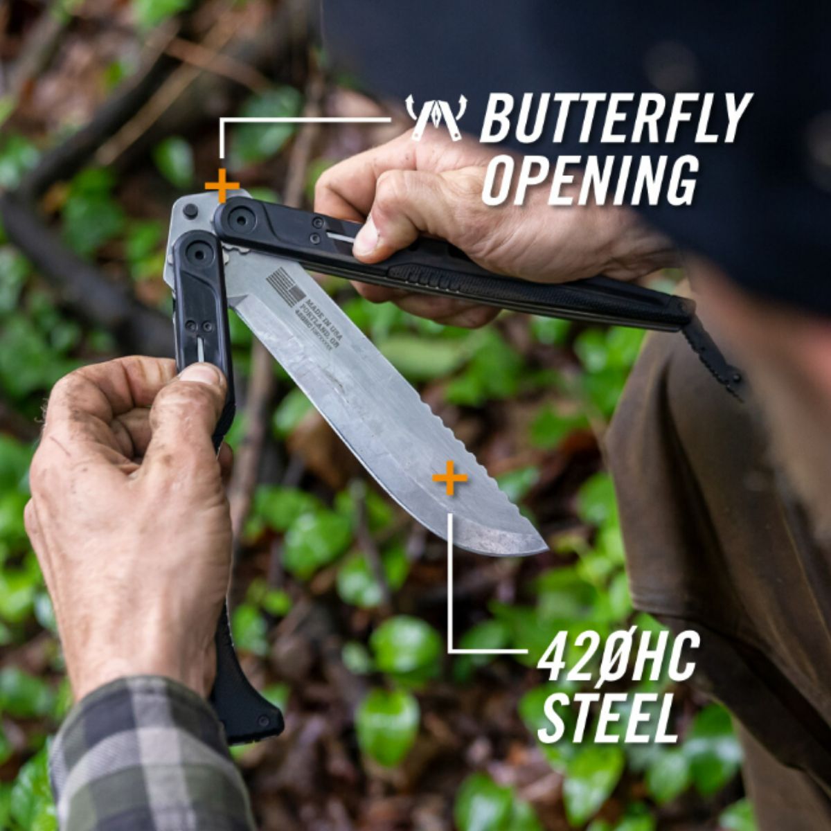 Maceta pliabila GERBER, Buschcraft & Camping , Doubledown Black/Stonewash