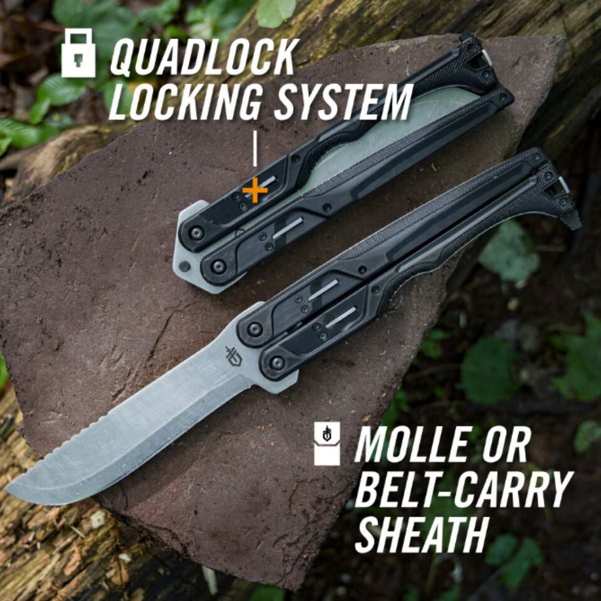 Maceta pliabila GERBER, Buschcraft & Camping , Doubledown Black/Stonewash