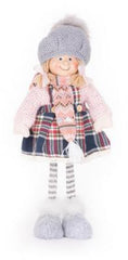 MagicHome, Figurina Fata in rochie carouri Craciun, 38 cm