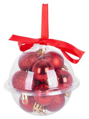 MagicHome Globuri de Craciun, set, 12 buc, 3 cm, rosu, 1, hectarul.ro