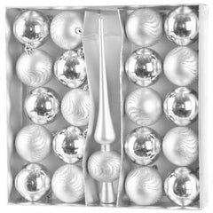 MagicHome Globuri de Craciun, set, 21 buc, 6 cm, argintiu