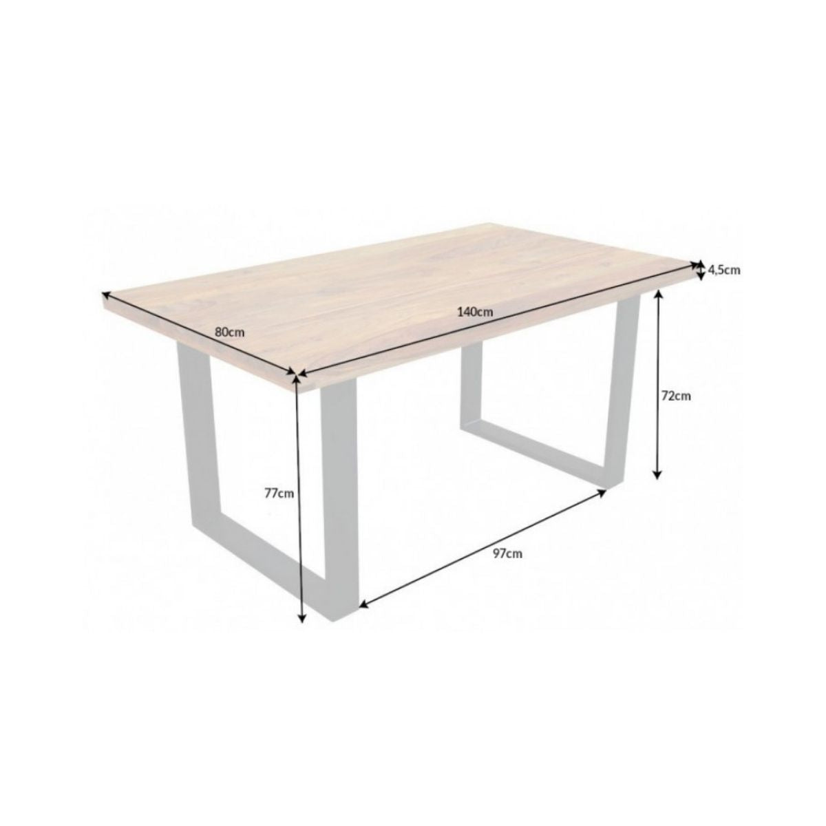 Masa de dining din lemn de sheesham Iron Craft II 140 cm Invicta