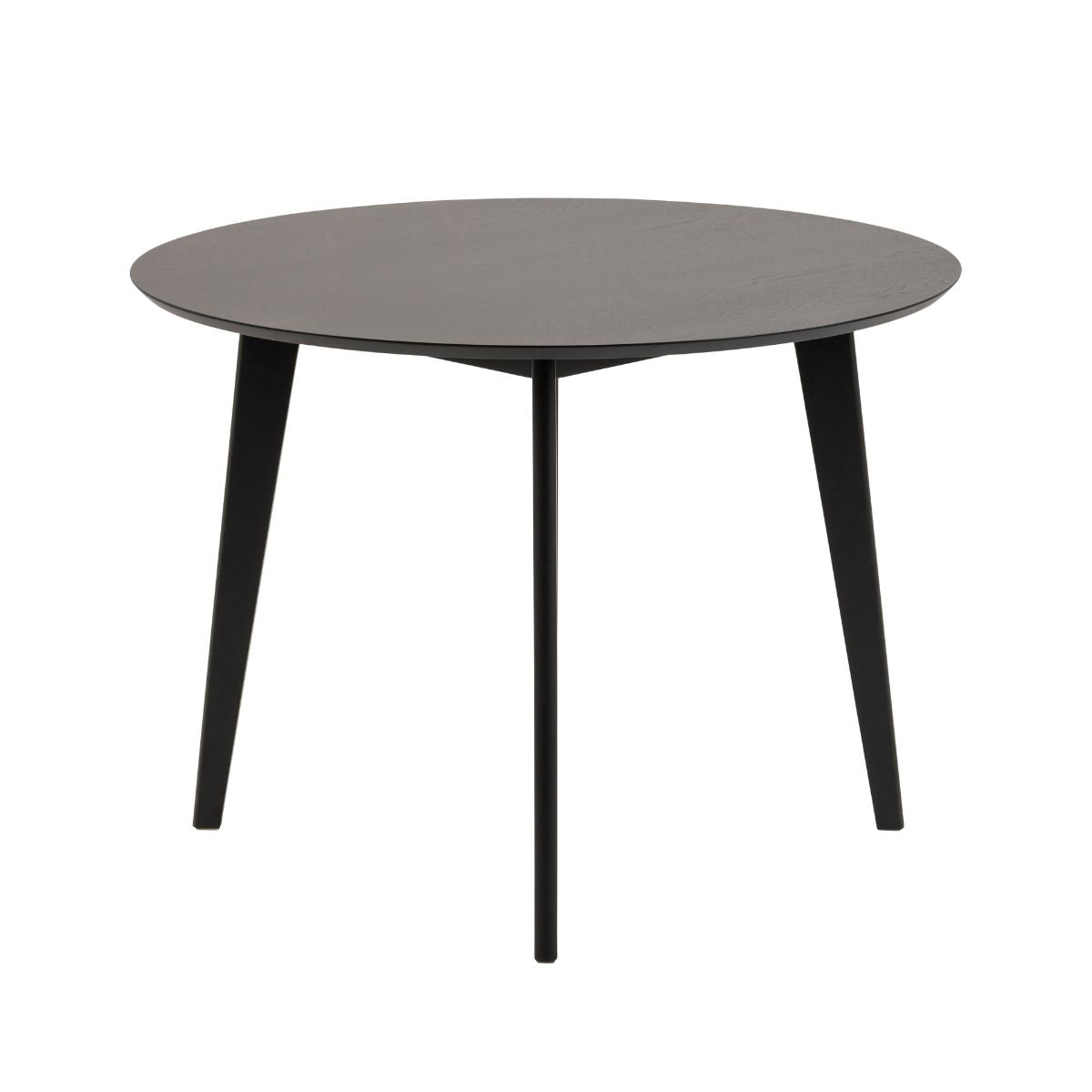 Masa de dining neagra din MDF furniruit Ø105 cm Roxby Actona