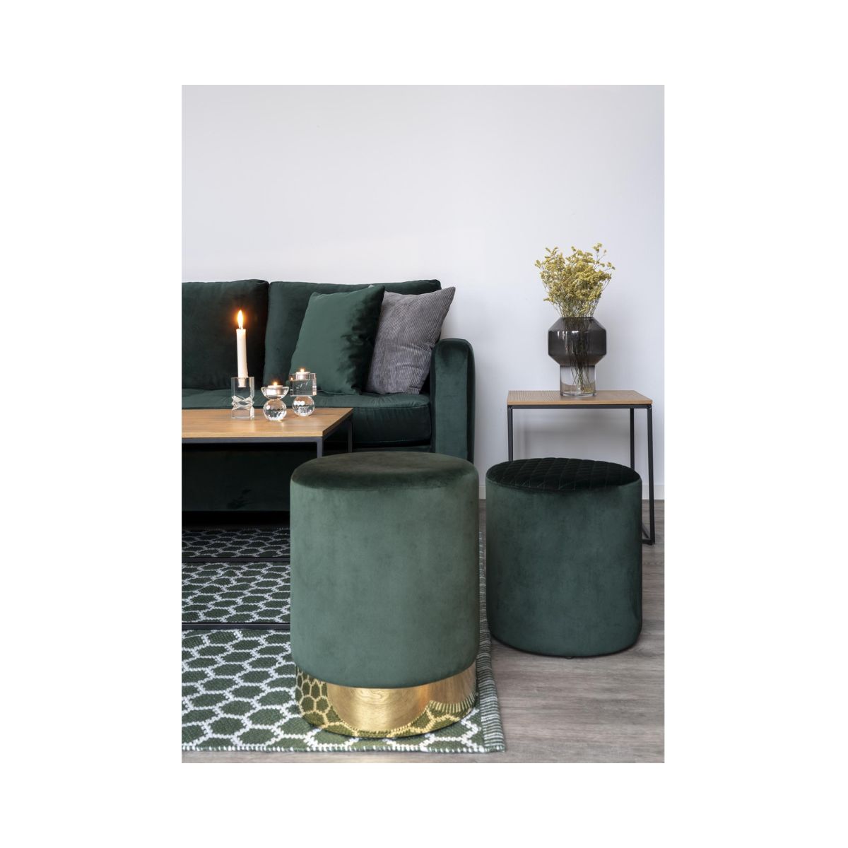 Masuta de cafea maro/negru din otel si PAL melaminat 45x45 cm Vita House Nodic