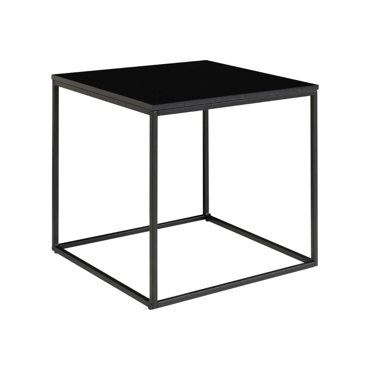 Masuta de cafea neagra din otel si PAL melaminat 45x45 cm Vita House Nodic, 1, hectarul.ro