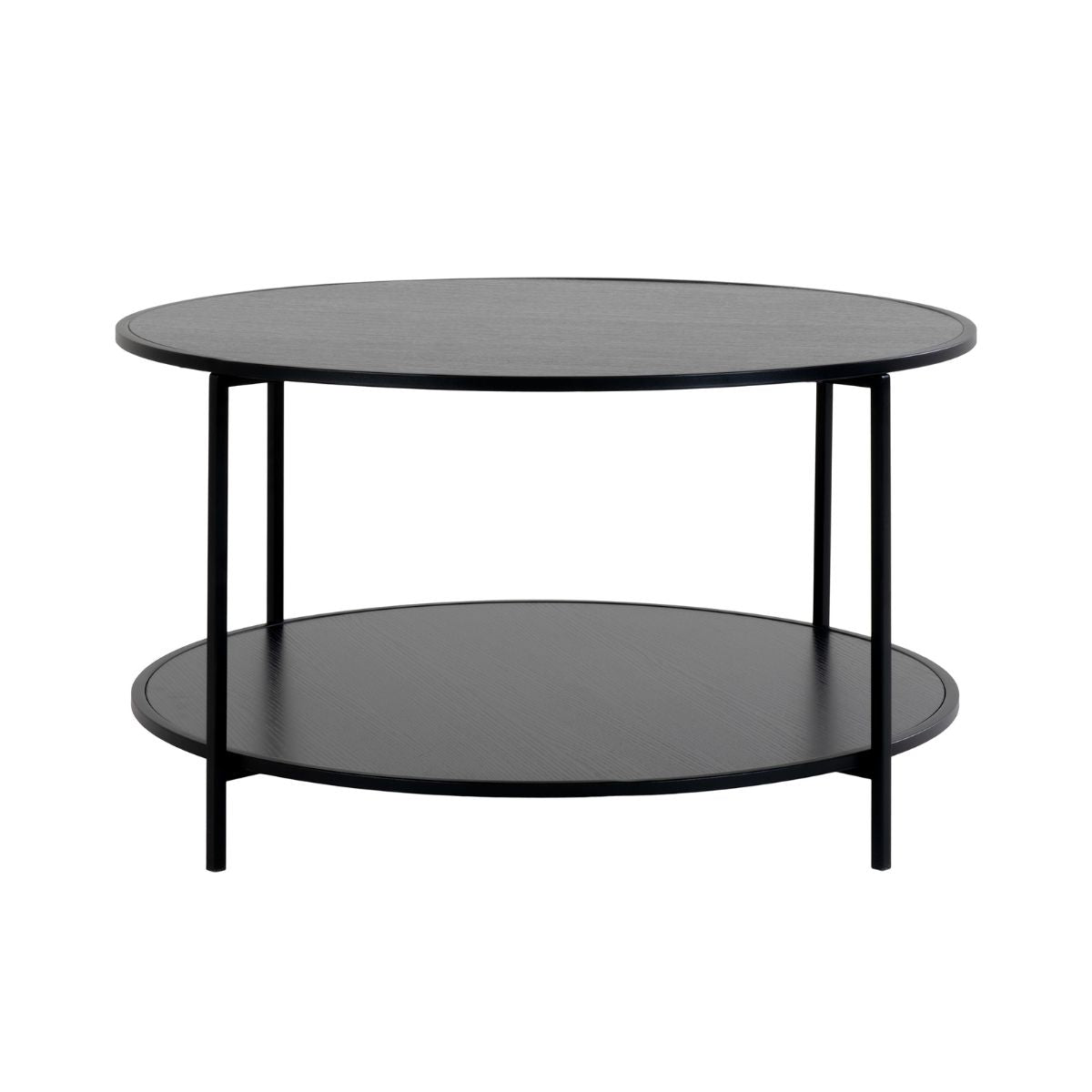Masuta de cafea neagra din otel si PAL melaminat Ø80x45 cm Vita House Nodic
