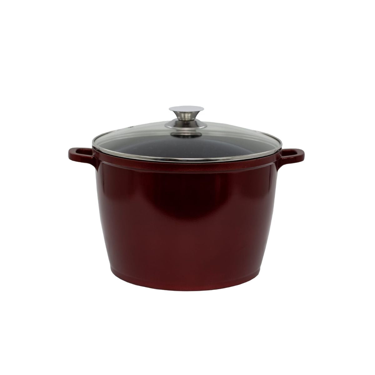 Oala din aluminiu , invelis ceramic marmorat , capac din sticla , 28 cm , 10 l , Grunberg GR1607