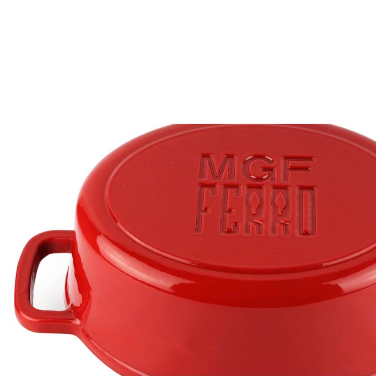 Oala din fonta emailata, cu capac, Ferro Eco Magefesa, 26 cm, 5 l, rosie, 5, hectarul.ro