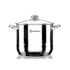 Oala din inox cu capac din sticla , 8.80 l , Grunberg GR2124