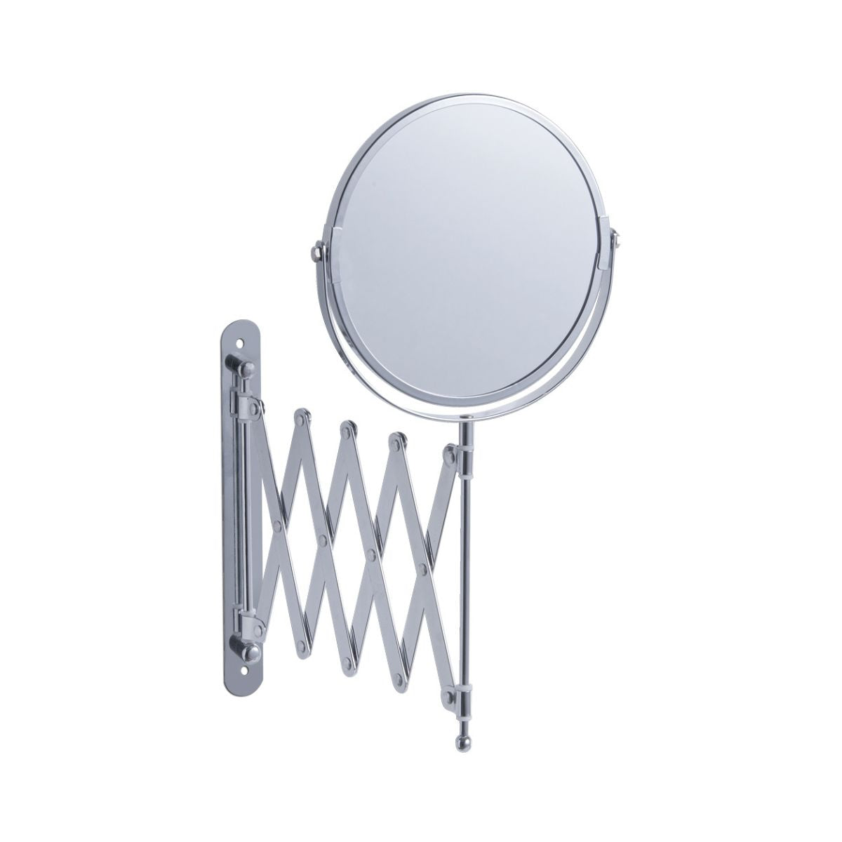 Oglinda cosmetica de perete cu 2 fete, argintie, din metal, Ø17, Wall Mirror Zeller, 1, hectarul.ro