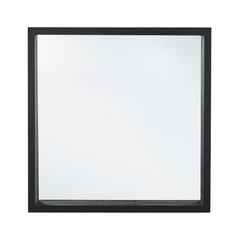 Oglinda cu rama neagra din lemn si sticla 52x52 cm Tiziano Bizzotto