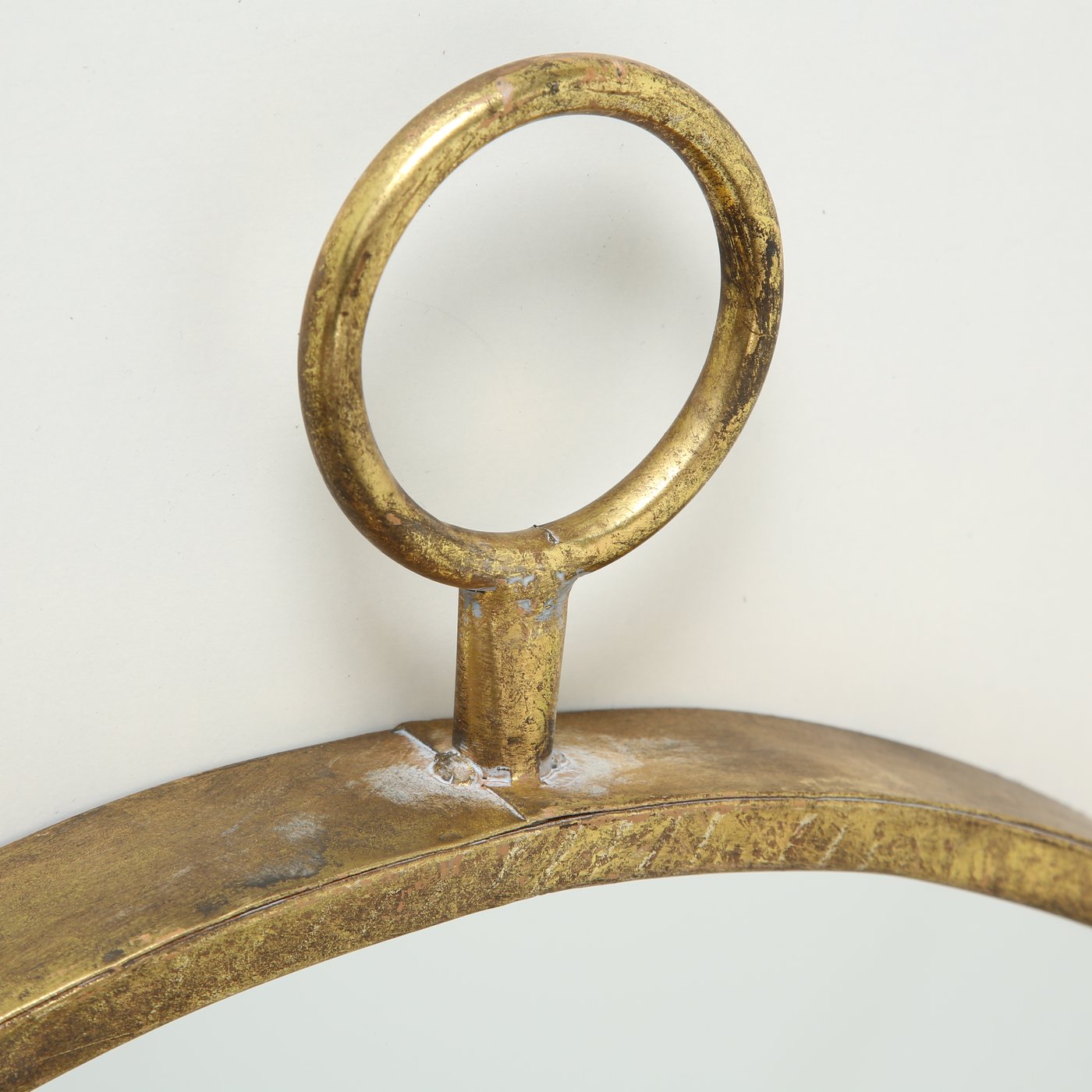 Oglinda de perete, aurie, din fier, diametru 55 cm, Prado Boltze, 2, hectarul.ro