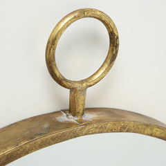 Oglinda de perete, aurie, din fier, diametru 55 cm, Prado Boltze