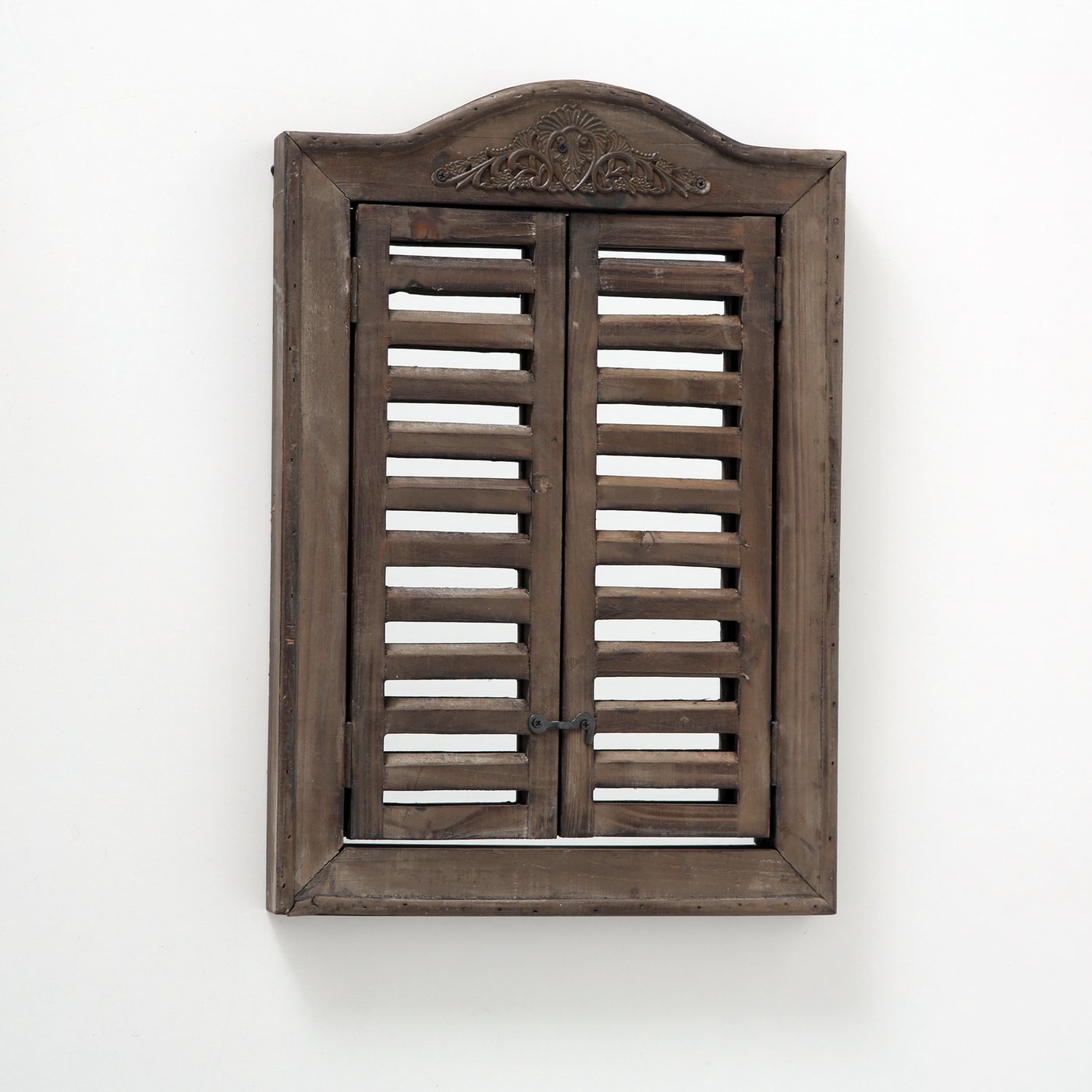 Oglinda de perete maro din lemn, 31x45 cm, Fensterladen Boltze, 2, hectarul.ro