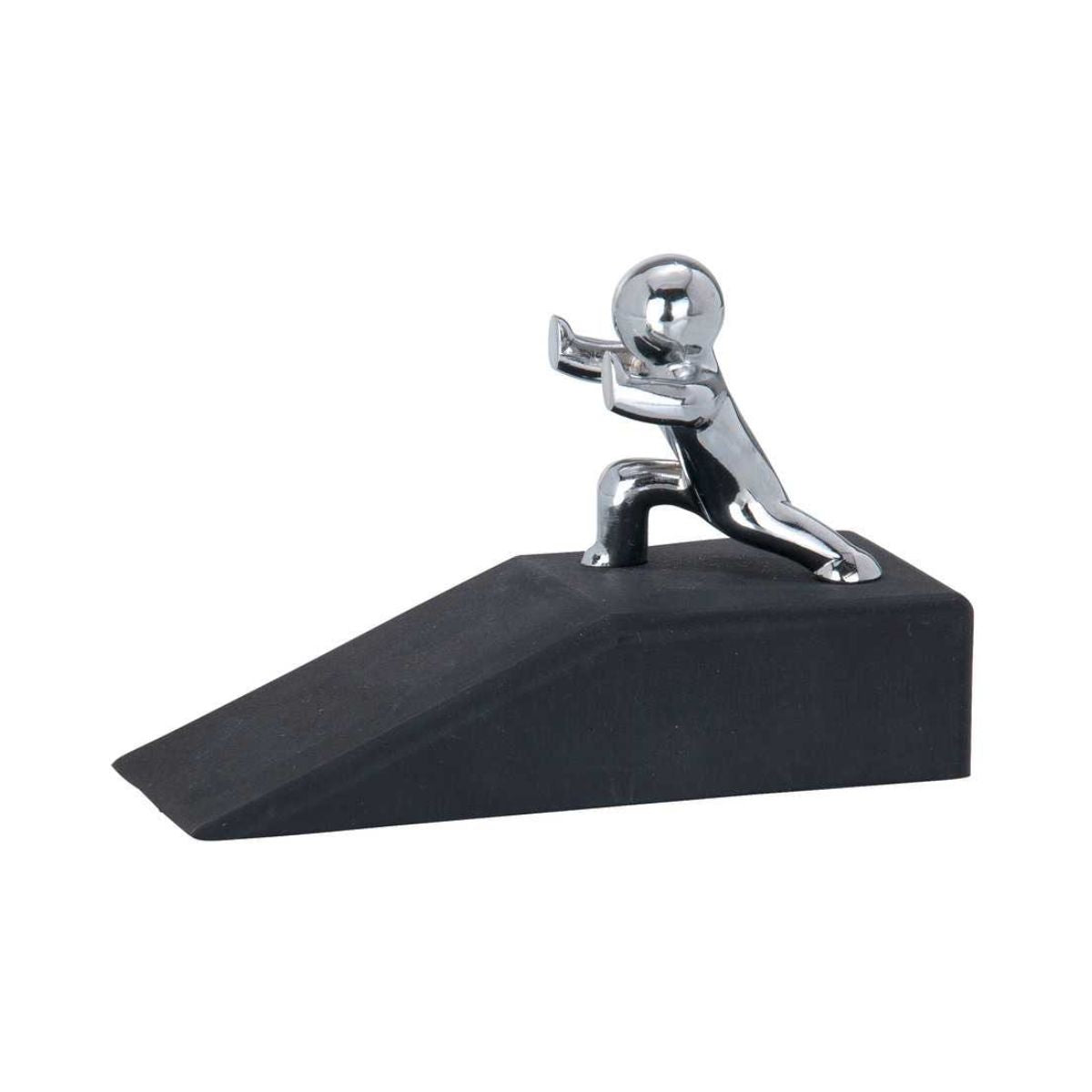 Opritor de usa negru/argintiu din cauciuc si otel cromat Herkules Wenko, 1, hectarul.ro