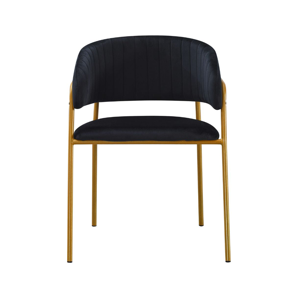 Pachet 3+1 Scaun de living negru din catifea poliester si metal Golden Gala