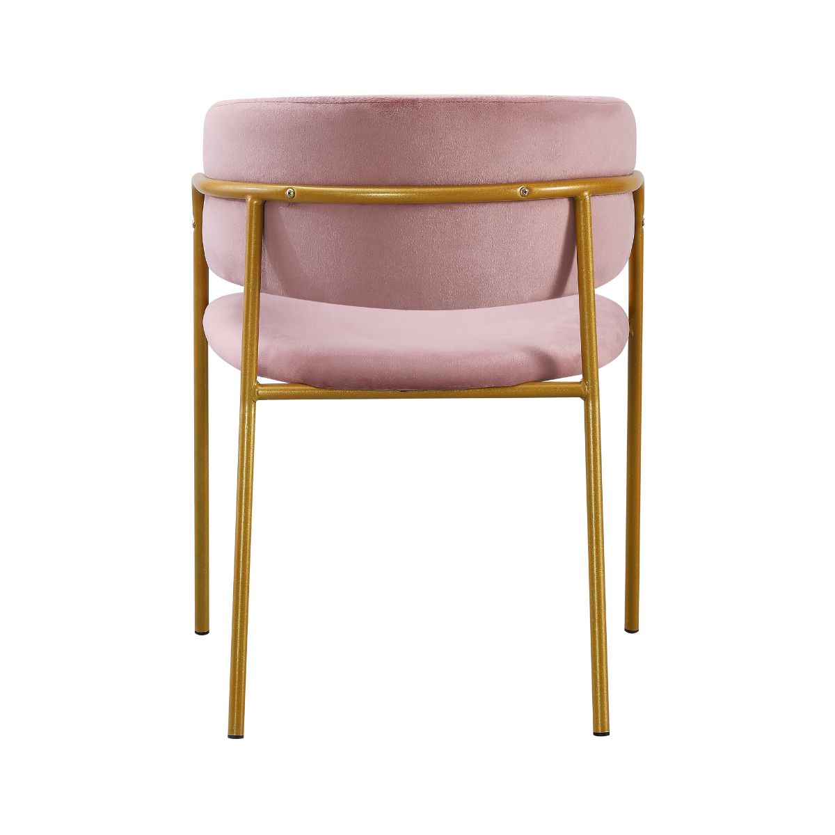 Pachet 3+1 Scaun de living roz pal din catifea poliester si metal Golden Gala