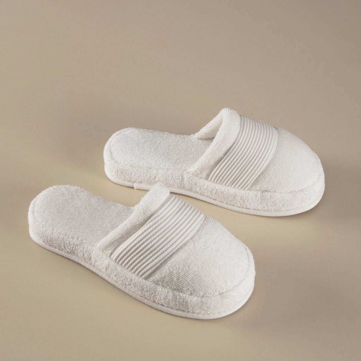 Papuci din bumbac 100% marimea 42, Maisonette Pure Slipper, crem ivory