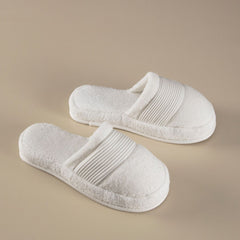 Papuci din bumbac 100% marimea 42, Maisonette Pure Slipper, crem ivory