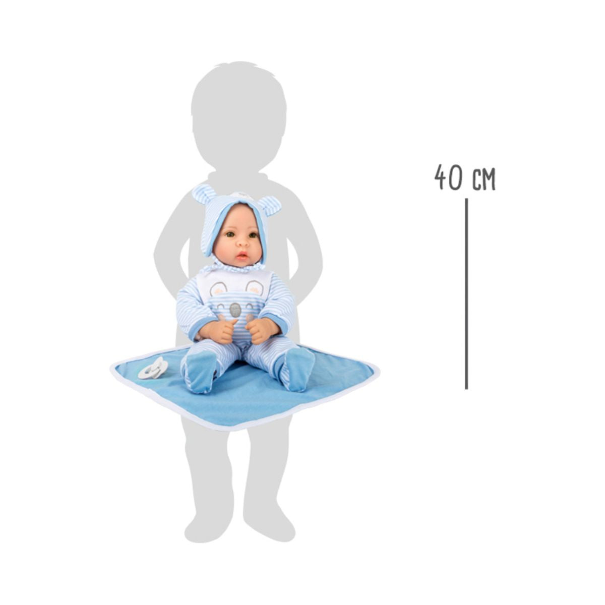 Papusa 40 cm din material plastic si textil Lucas Small Foot