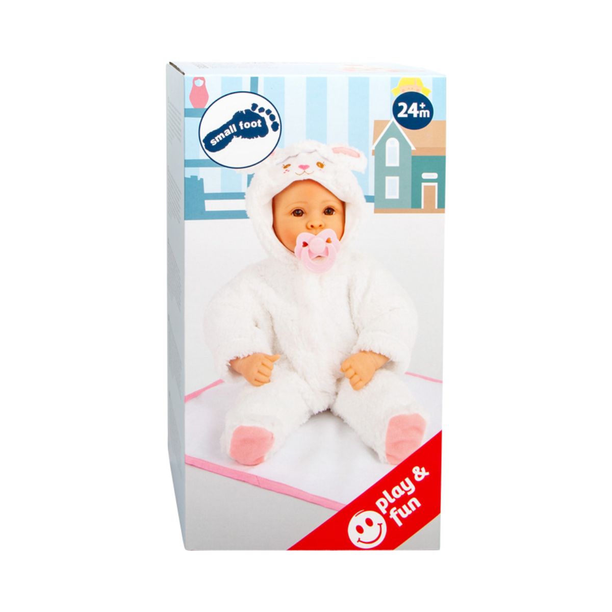 Papusa 43 cm din material plastic si textil Lambkin Small Foot